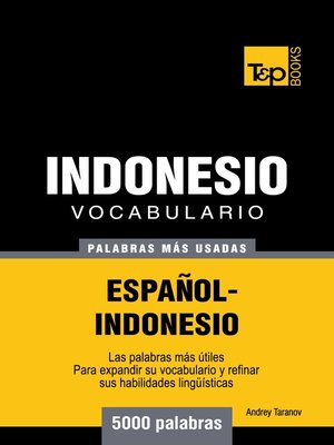 cover image of Vocabulario Español-Indonesio